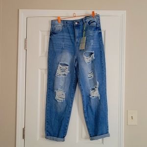 Wide Leg Ripped Jeans